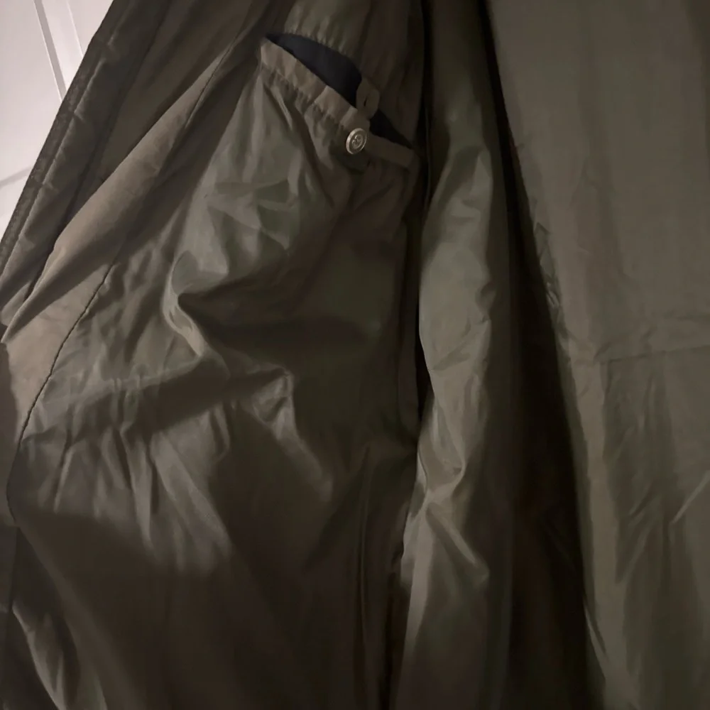Luhta (Finland) Olive Green Long Trench Coat Vintage - Picture 6 of 12